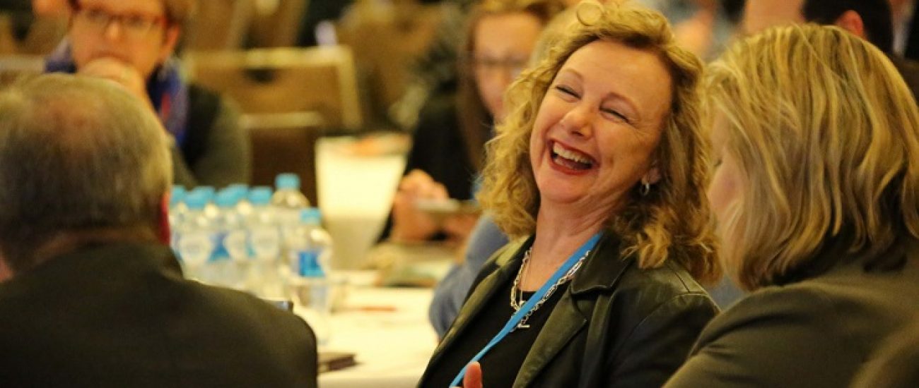 Delegate laughing Delegate laughing