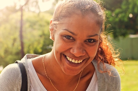 Indigenous female on street