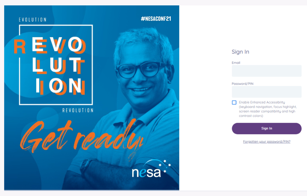 NNC Virtual Portal Sign In Screenshot 1024x653 - NESA National Conference 2021 Virtual Portal